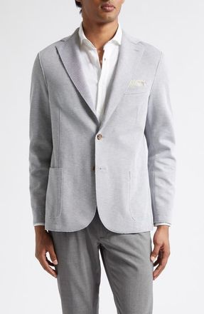 Eleventy Slim Fit Jersey Sport Coat in Grey at Nordstrom, Size 58