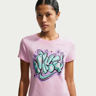 Nike Womens Nike Sportswear Chill Knit Slim Cropped T-Shirt in Pink | IR4754-663