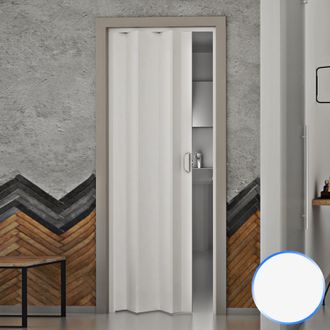 OEM Forte - Puerta Plegable De Interior De Pvc Mod. Monica 83x214 Cm Blanco Pastel