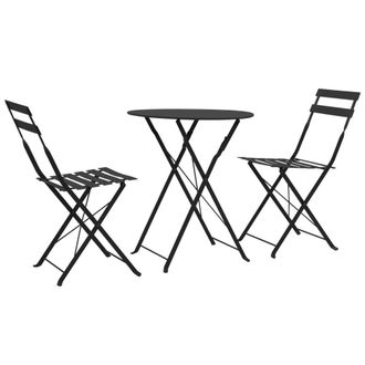 Berkfield Home 3 Piece Bistro Set Steel Black