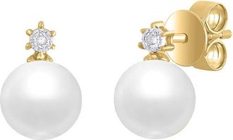 Sabrina Designs 14K 3.15 Ct. Tw. Diamond & Pearl Pearl Stud Earring