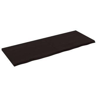 Berkfield Home Table Top Dark Grey 160x60x(2-4) cm Treated Solid Wood Oak