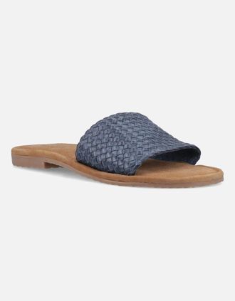 Hush Puppies Womens Hush Puppies Hetty Slide Leather Womens Navy Wide Sandals - Size: 5