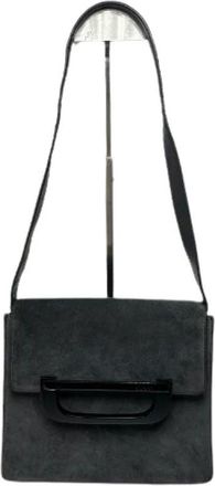 Gucci Pre-owned Cross Body Bags, female, Gray, Size: ONE SIZE Pre-owned Suede Cross Body Bag