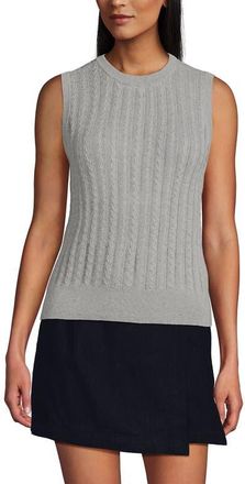 Lands End Cotton Pointelle Shell Sweater in Gray Heather at Nordstrom, Size X-Large