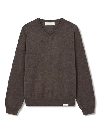 Man On The Boon. V-neck knit pullover - men - Wool - M - Brown