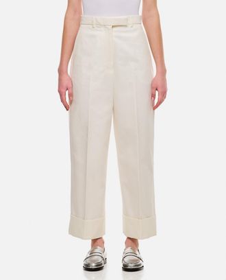 Thom Browne White HIGH WAISTED TROUSER