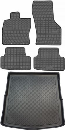 OEM Volkswagen Golf Vii Kombi De 09.2013 A 06.2020 Set - Alfombrillas De Goma Para Coche + Alfombrilla Para Maletero