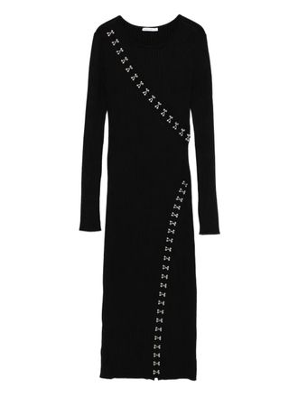 Patrizia Pepe knitted midi dress - women - Polyester/Nylon/Viscose/zamac - II - Black