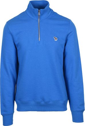 Paul Smith Mens REG FIT HALF ZIP SWEATSHIRT BLUE Cotton - Size X-Large