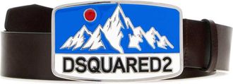 Dsquared2 Dark Brown Mountain Graphic Buckle Belt