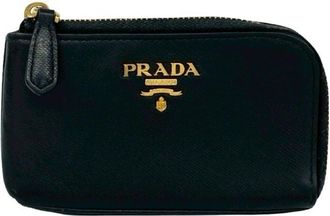 Prada Black Leather Coin Purse/Coin Case (Pre-Owned)