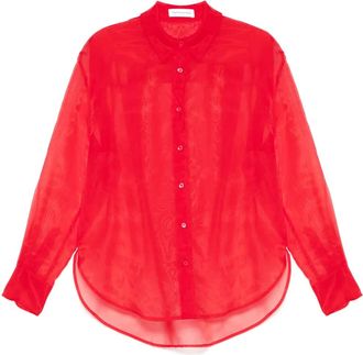 Frankie Shop Peri sheer shirt - Red