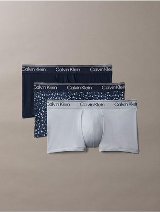 Calvin Klein Mens Microfiber Stretch 3-Pack Low Rise Trunk - Multi - XL