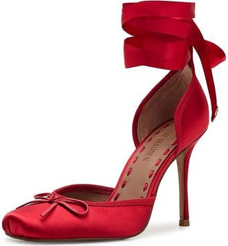 Steve Madden Larina Womens Shoes Red Satin : 9.5 M, Synthetic
