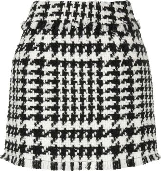 Dolce & Gabbana Black & White Houndstooth Mini Skirt Size S