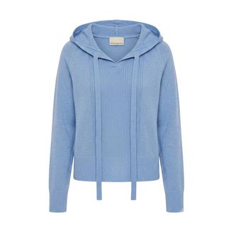 Pennyblack Pbbliuti Gebreide Hoodie - Dames - V-hals truien - Blauw - XL - Truien & Vesten