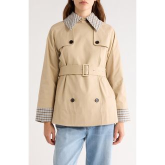 Rails Lucien Belted Crop Trench Coat in Sand at Nordstrom, Size Xx-Small