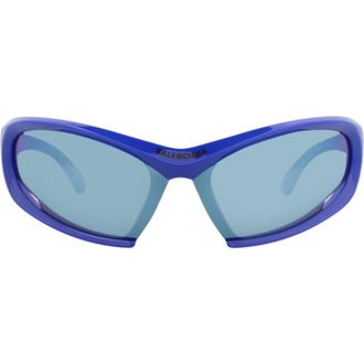 Balenciaga 78mm Geometric Sunglasses in Blue Blue Blue at Nordstrom Rack