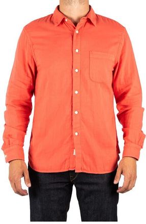 HIROSHI KATO The Ripper Gauze Button-Up Shirt in Coral at Nordstrom, Size Xx-Large