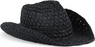 Eugenia Kim Winona Packable Crochet Fedora in Black at Nordstrom