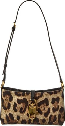 Dolce & Gabbana Lock Canvas & Leather Shoulder Bag