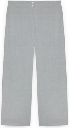 Fiorella Rubino Broek met ruitprint - Dames - Wijde Broeken - Grijs - 3XL - Polyester - Broeken