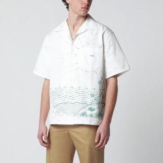 Prada Short-sleeve bowling shirt with print