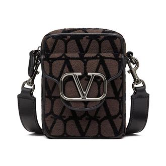 Valentino Cross Body Bags, male, Brown, Size: ONE SIZE Mini Loc&ograve; Toile Iconographe Crossbody Bag
