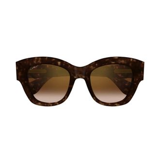 Cartier Accessoires, Dames, Bruin, ONE Size, Leer, CT0547s Zonnebrillen