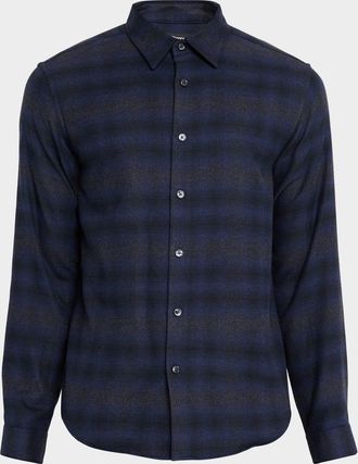 Theory Mens Irving Soft Plaid Sport Shirt
