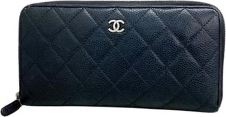 Chanel Pre-owned Wallets, female, Blue, Size: ONE SIZE Pre-owned Vintage Leather Wallet