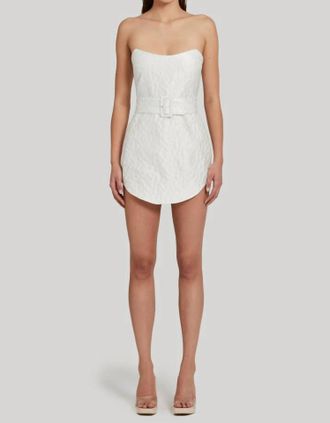 Amanda Uprichard Joss Strapless Mini Dress In White