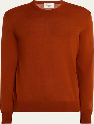 Saint Laurent Mens Fine-Gauge Crew Sweater