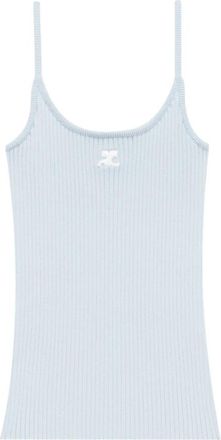 Courr&egrave;ges Reedition Top - Dames - Tops zonder mouwen - Blauw - M - Nylon - Tops