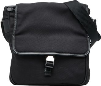 Prada Black Nylon Leather Shoulder Bag (Pre-Owned)