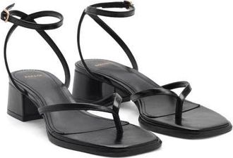 Mango Ankle Strap Sandal in Black at Nordstrom, Size 9.5Us