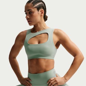 Nike Womens Zenvy Light-Support Lightly Lined Sports Bra in Green | IF0298-006