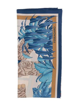 Ferragamo floral-print silk scarf - women - Silk - One Size - Blue