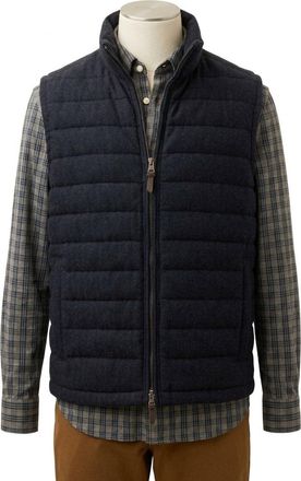 Faherty Teton Valley Vest In Navy Twilight Heringbone