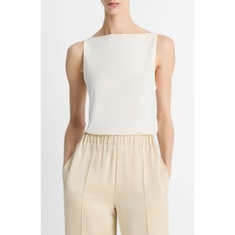 Vince Boat Neck Tank in Ivory at Nordstrom Rack, Size Medium