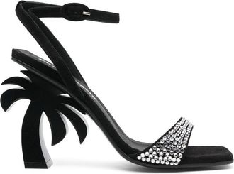 Palm Angels Palm Tree heel sandals - women - Calf Leather/Calf Leather/Calf Leather - 40 - Black