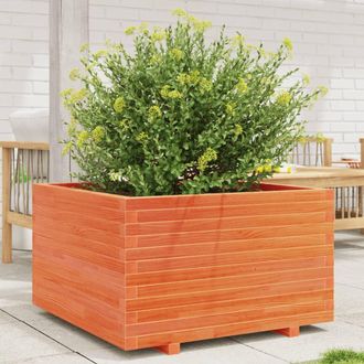 Berkfield Home Garden Planter Wax Brown 80x80x49.5 cm Solid Wood Pine