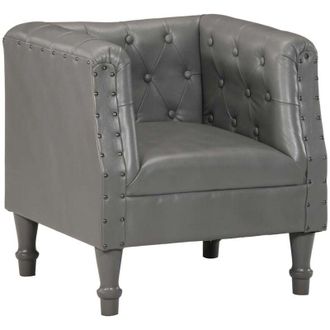 vidaXL Vidaxl - Sill&oacute;n De Cuero Aut&eacute;ntico Gris
