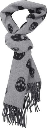Alexander McQueen Double Face Skull Scarf - Heren - Wintersjaals - Grijs - ONE Size - Wol - Accessoires