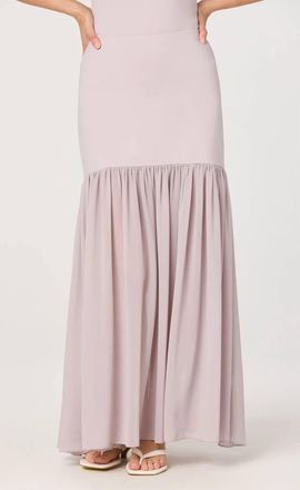 Astr Aloyse Contrast Gathered Maxi Skirt In Dusty Lavender