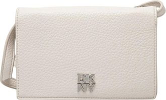 DKNY Logo-plaque Crossbody Portemonnee - Dames - Schoudertassen - Beige - ONE Size - Leer - Tassen