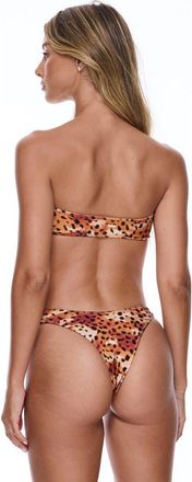 Sunkissed Le Bas Cheeky Swim Bottom in Golden Leopard at Nordstrom, Size X-Small