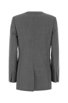 Moschino Womens Grey Wool Blazer Grigio Giacche E Gilet