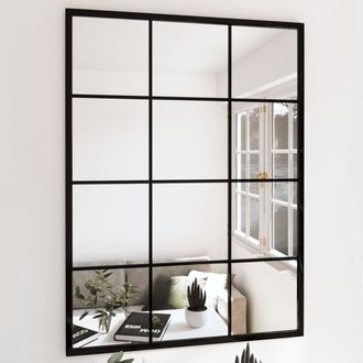 vidaXL Espejos De Pared 3 Uds Metal Negro 80x60 Cm Vidaxl